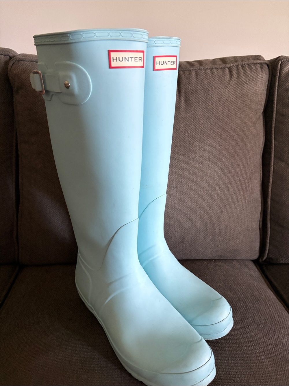 Hunter Tall Rain Boots in Pale Blue